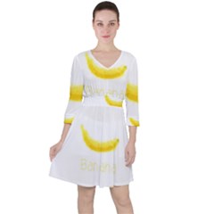 Banana Fruit Watercolor Painted Ruffle Dress by Mariart