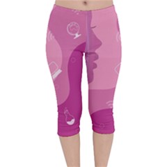 Online Woman Beauty Purple Velvet Capri Leggings  by Mariart