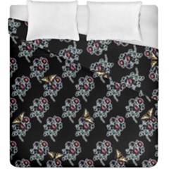 Rose Damour - Black - By Larenard Duvet Cover Double Side (king Size) by LaRenard