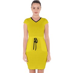 Bumblebee Yellow - Capsleeve Drawstring Dress  by FashionLane