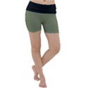 Calliste Green - Lightweight Velour Yoga Shorts View1