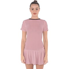 Baby Pink - Drop Hem Mini Chiffon Dress by FashionLane