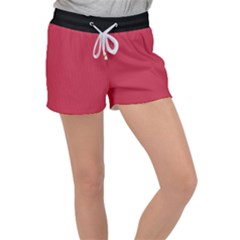 French Raspberry Red - Velour Lounge Shorts by FashionLane