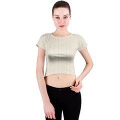 Magnolia White - Crew Neck Crop Top by FashionLane