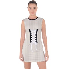 Magnolia White - Lace Up Front Bodycon Dress by FashionLane