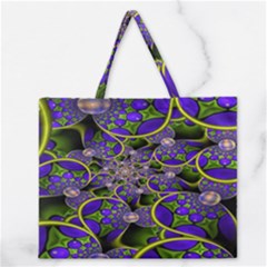 Fractalbubbles Zipper Large Tote Bag by Sparkle