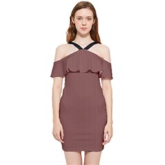 Bole Brown - Shoulder Frill Bodycon Summer Dress by FashionLane