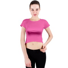 Brilliant Rose - Crew Neck Crop Top by FashionLane