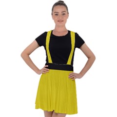 Citrine Yellow - Velvet Suspender Skater Skirt by FashionLane