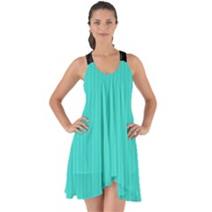 Turquoise - Show Some Back Chiffon Dress by FashionLane