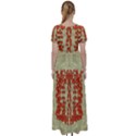 Roses Decorative In The Golden Environment High Waist Short Sleeve Maxi Dress View2