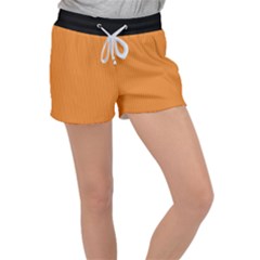 Cadmium Orange - Velour Lounge Shorts by FashionLane