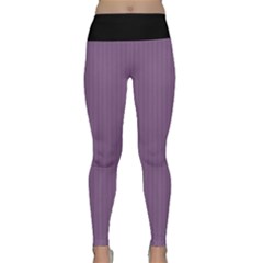 Chinese Violet - Lightweight Velour Classic Yoga Leggings by FashionLane