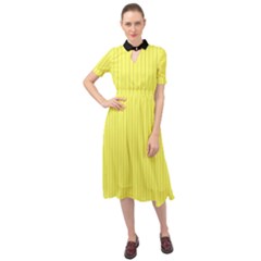 Unmellow Yellow - Keyhole Neckline Chiffon Dress by FashionLane