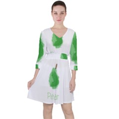 Pear Fruit Watercolor Painted Ruffle Dress by Mariart