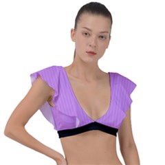 Bright Lilac - Plunge Frill Sleeve Bikini Top by FashionLane