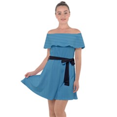 Blue Moon - Off Shoulder Velour Dress by FashionLane