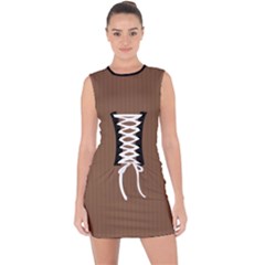 Brown Bear - Lace Up Front Bodycon Dress by FashionLane