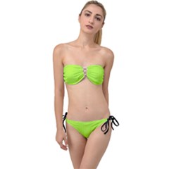 Chartreuse Green - Twist Bandeau Bikini Set by FashionLane