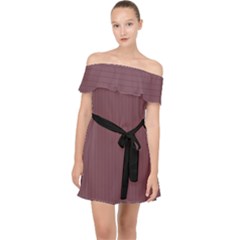 Dull Purple - Off Shoulder Chiffon Dress by FashionLane