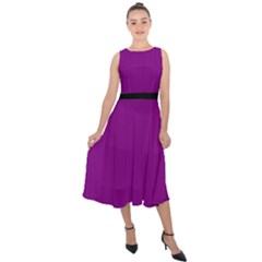 Lollipop Purple - Midi Tie-back Chiffon Dress by FashionLane