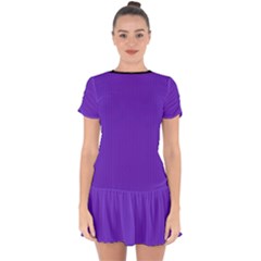 Just Purple - Drop Hem Mini Chiffon Dress by FashionLane