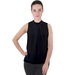 Just Black - Mock Neck Chiffon Sleeveless Top by FashionLane