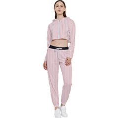 Pale Pink - Cropped Zip Up Lounge Set by FashionLane