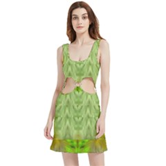 Landscape In A Green Structural Habitat Ornate Velvet Cutout Dress by pepitasart