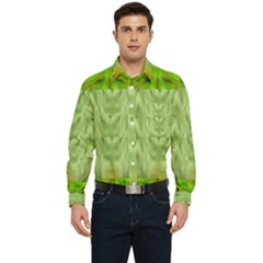 Landscape In A Green Structural Habitat Ornate Men s Long Sleeve Pocket Shirt  by pepitasart