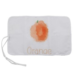 Orange Fruit Watercolor Painted Pen Storage Case (m) by Mariart