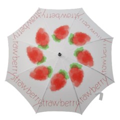 Strawbery Fruit Watercolor Painted Hook Handle Umbrellas (small) by Mariart