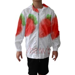 Strawbery Fruit Watercolor Painted Kids  Hooded Windbreaker by Mariart