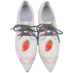 Strawbery Fruit Watercolor Painted Pointed Oxford Shoes by Mariart