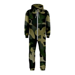 Green Military Camouflage Pattern Hooded Jumpsuit (kids) by fashionpod