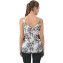 Line Art Black And White Rose Chiffon Cami View2