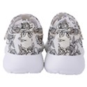 Line Art Black And White Rose Women s Velcro Strap Shoes View4