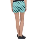 Large Black Polka Dots On Tiffany Blue - Velour Lounge Shorts View2