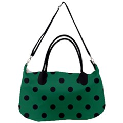 Large Black Polka Dots On Cadmium Green - Removal Strap Handbag by FashionLane