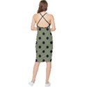 Large Black Polka Dots On Calliste Green - Bodycon Cross Back Summer Dress View2