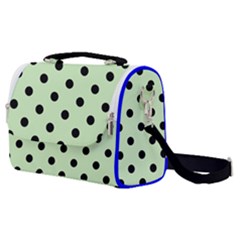 Large Black Polka Dots On Tea Green - Satchel Shoulder Bag by FashionLane