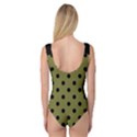 Large Black Polka Dots On Woodbine Green - Princess Tank Leotard  View2