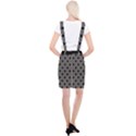 Large Black Polka Dots On Carbon Grey - Braces Suspender Skirt View2