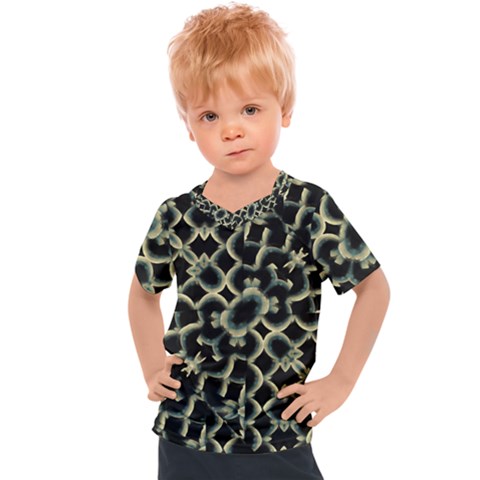 Dark Interlace Motif Mosaic Pattern Kids  Sports Tee by dflcprintsclothing