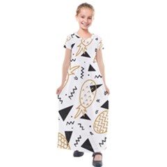 Golden Pineapples Kids  Short Sleeve Maxi Dress by goljakoff