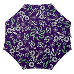 Floral Blue Pattern  Straight Umbrellas by MintanArt