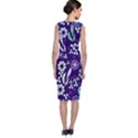 Floral blue pattern  Sleeveless Velvet Midi Dress View2