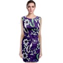 Floral blue pattern  Classic Sleeveless Midi Dress View1