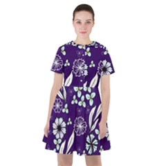 Floral Blue Pattern  Sailor Dress by MintanArt