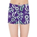 Floral blue pattern  Kids  Sports Shorts View1